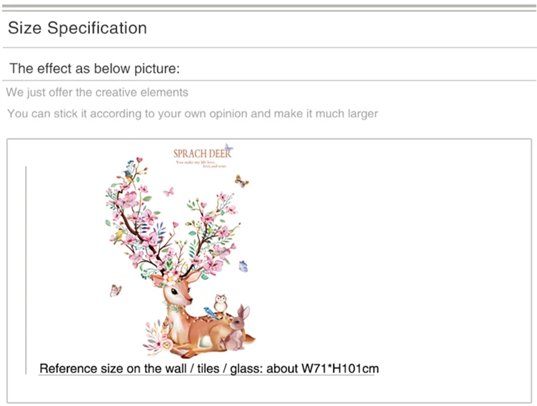 [SHIJUEHEZI] Олень, кролик, животные, наклейки на стену, ПВХ материал, сделай сам, цветы, Наклейки на стены для детской комнаты, украшение для детской спальни