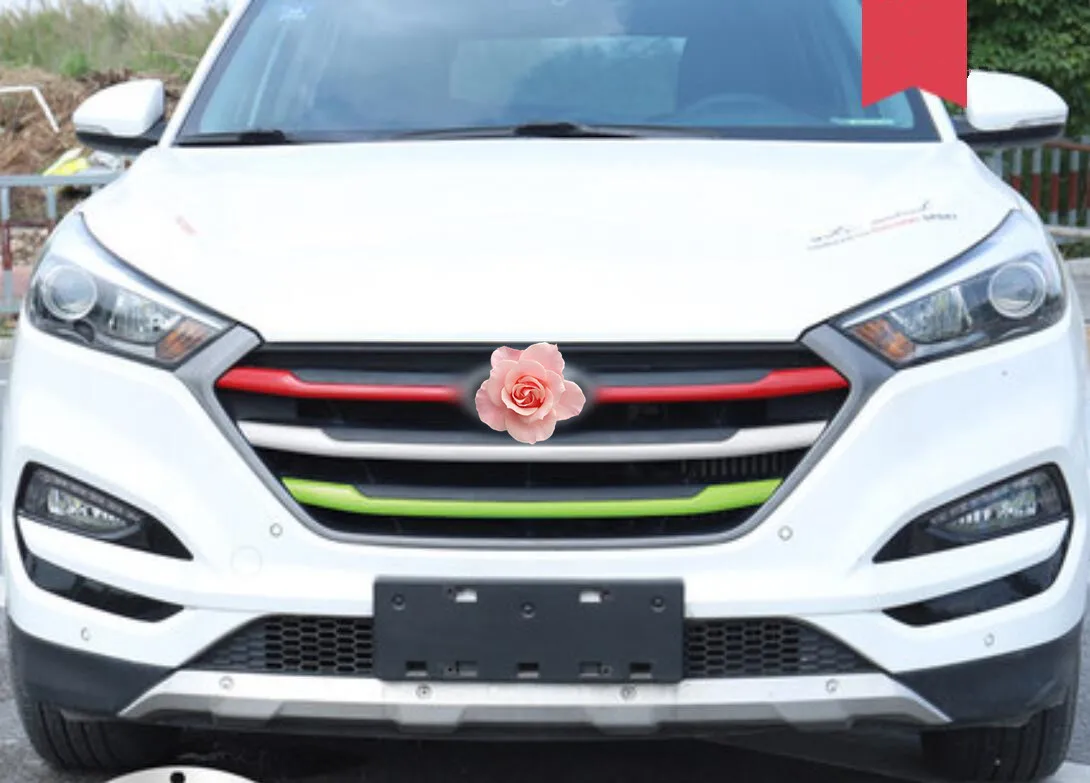 Для hyundai Tucson- ABS решетка Трехцветная средняя сетка цвет декоративные блестки набор аксессуаров автостайлинг