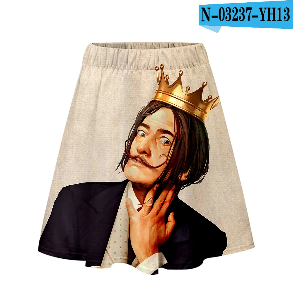 Юбка Salvador Dali Harajuku повседневные новые стильные юбки Harajuku Pop Salvador Dali Новые Сексуальные женские повседневные юбки Kpops - Цвет: F