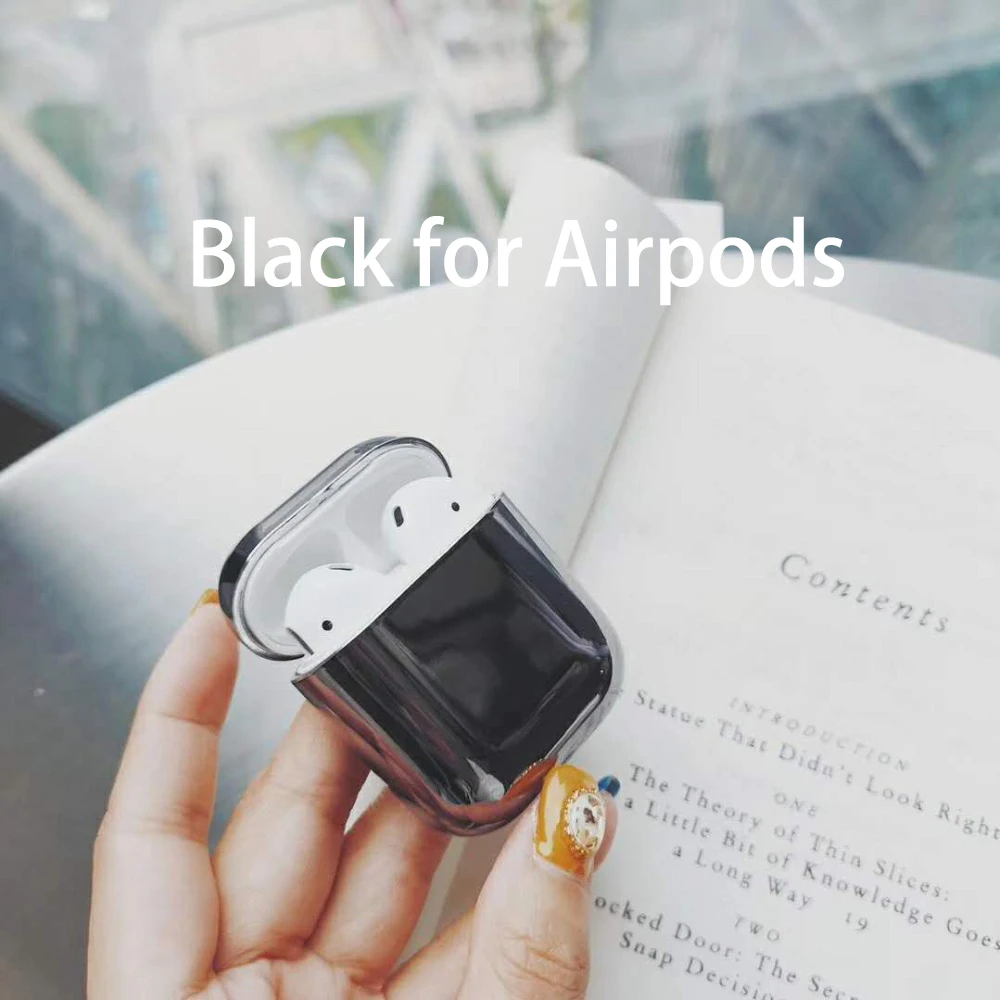 Покрытие твердый корпус для Apple AirPods Pro чехол противоударный наушник защитный чехол для Air Pods 1 2 зарядный чехол Аксессуары - Цвет: Black for Airpods