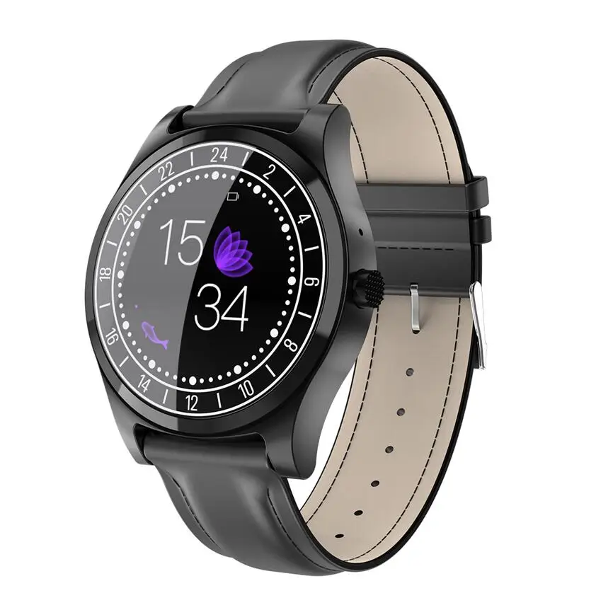 black leather JRGK новые DT19 Bluetooth Смарт часы мужские металлические наручные часы циферблат вызов пульса кровяное давление спорт фитнес трекер SmartWatch - Цвет: black leather