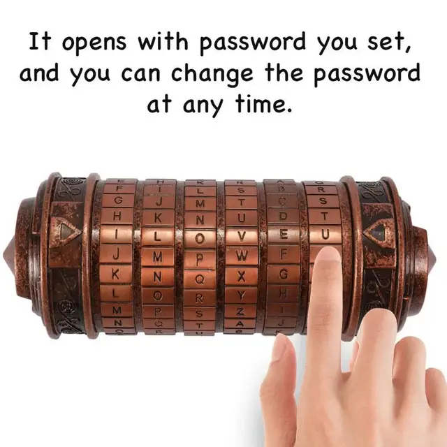 Leonardo da Vinci Code Toys Metal Cryptex Locks Christmas Gift Wedding Valentine's Day Gift Letter Password Escape Chamber Props 1