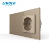 Livolo 16A estándar de la UE alimentación de pared con toque interruptor AC220 ~ 250 V blanco de cristal de vidrio Panel de VL-C702-11/VL-C7C1EU-11 ► Foto 3/4