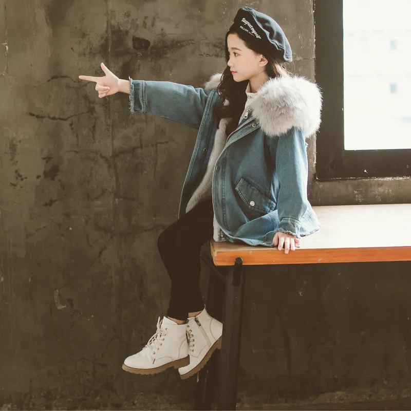 Джинсовая куртка для девочек коллекция 2019 года сезон осень зима детские куртки с