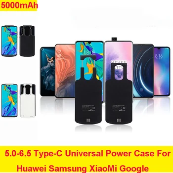 

5000mAh 5.0-6.5 Type-C Universal Power Case Power Bank Cover For Huawei Samsung Google XiaoMi LG