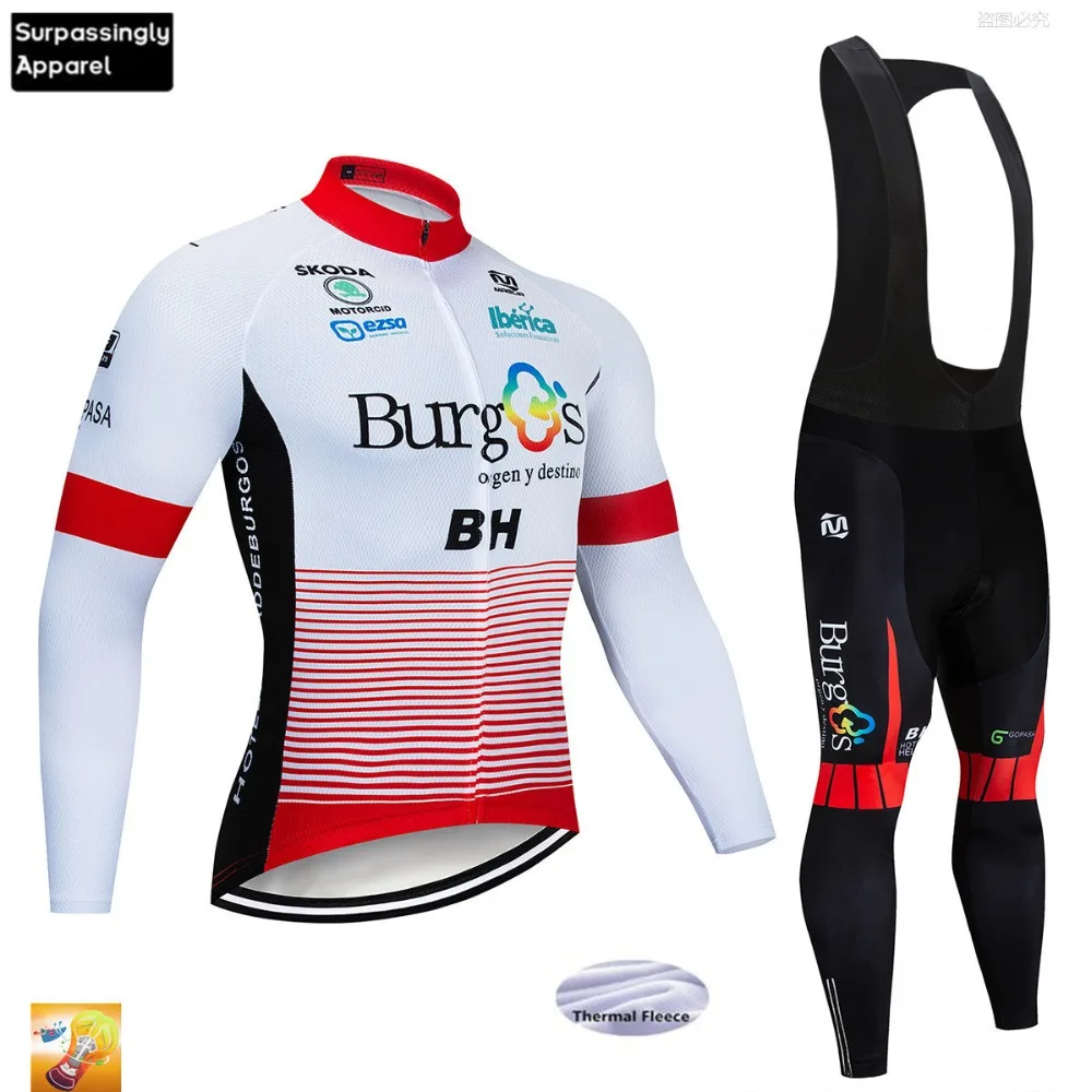 Ciclismo велосипедная одежда Бург с длинным рукавом Велоспорт Джерси наборы зима флис 12D гелевая подкладка Велоспорт MTB велосипед Джерси одежда