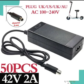 Günstig Förderung 50PCS 42V 2A Elektrische Skatebaord Adapter Roller Ladegerät Für Xiaomi Mijia M365 Roller Elektrische Fahrrad Zubehör