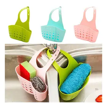 

Sink Sponge Holder 2 Bags Holes Tap Hanging Strainer Organizer Storage Rack