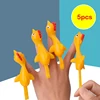 5Pcs/Set Catapult Launch Turkey Fun Tricky Finger Slingshot Chick Practice Chicken Elastic Flying Finger Birds Sticky Toys