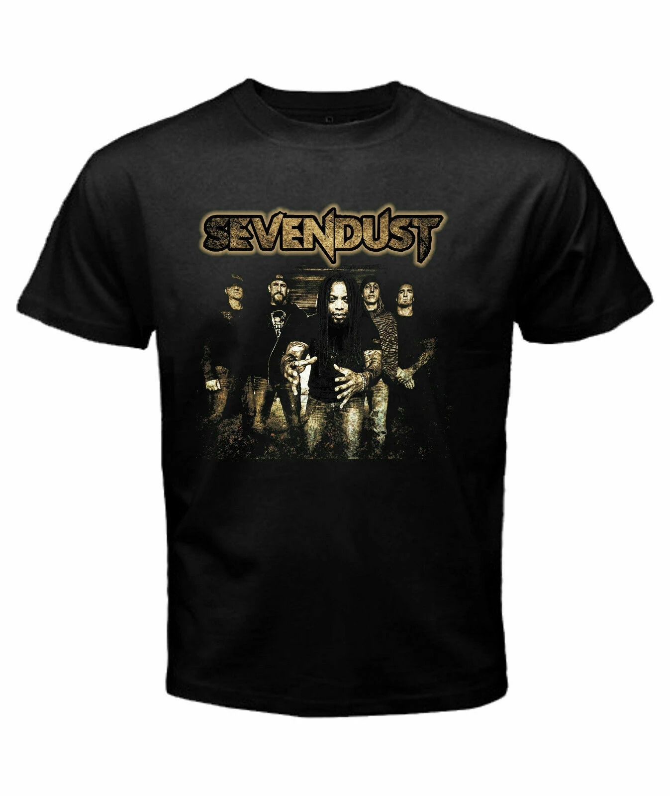 NEW SEVENDUST logo Rock Metal band kill Mens Black T-shirt Size S-2XL |