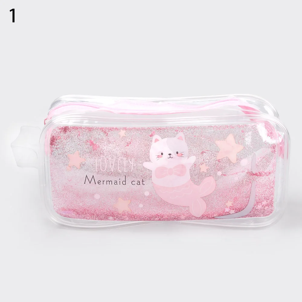 New Transparent Cosmetic Bag Cute Colorful PVC Makeup Case Fashion Sequins Large Capacity Storage Bags Creative Make up Pouch - Цвет: 01