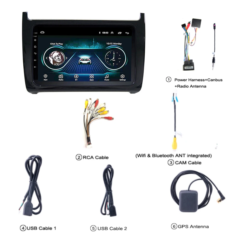 2 Din Автомобильный Радио GPS навигация мультимедийный плеер для Volkswagen POLO Sedan 2008 2018