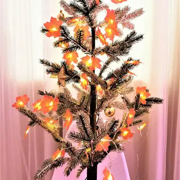 

Hot Halloween LED Light String Christmas Autumn Fall Maple Leaves Garland Light Thanksgiving Garden Wedding Party Decoration