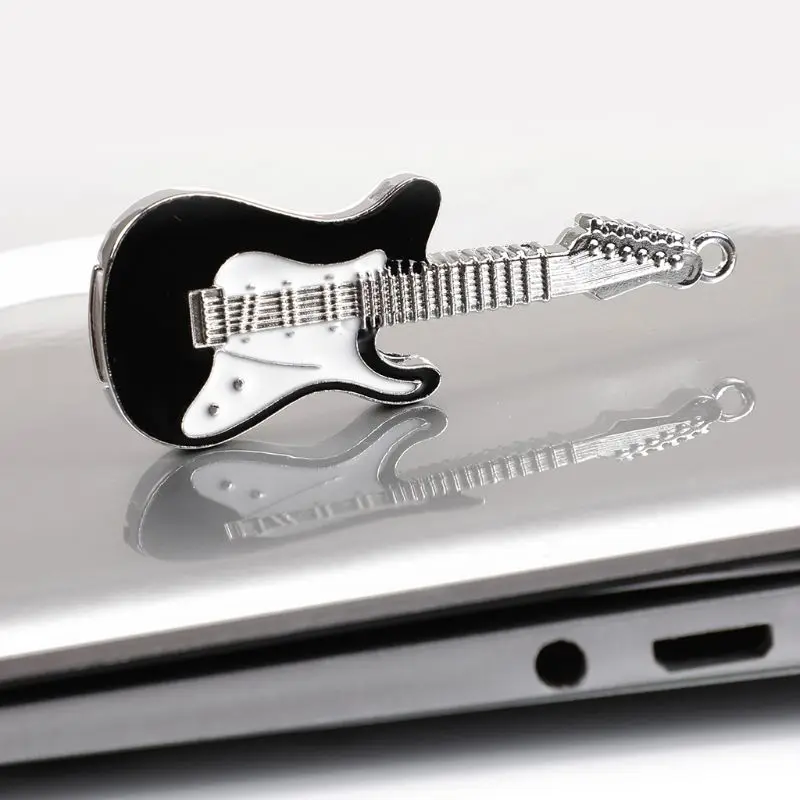 USB Flash Drives USB2.0 Memory Stick U Disk Thumb Drive 16GB 32GB 64GB Data Storage Crystal Guitar Shape Computer PC Laptop