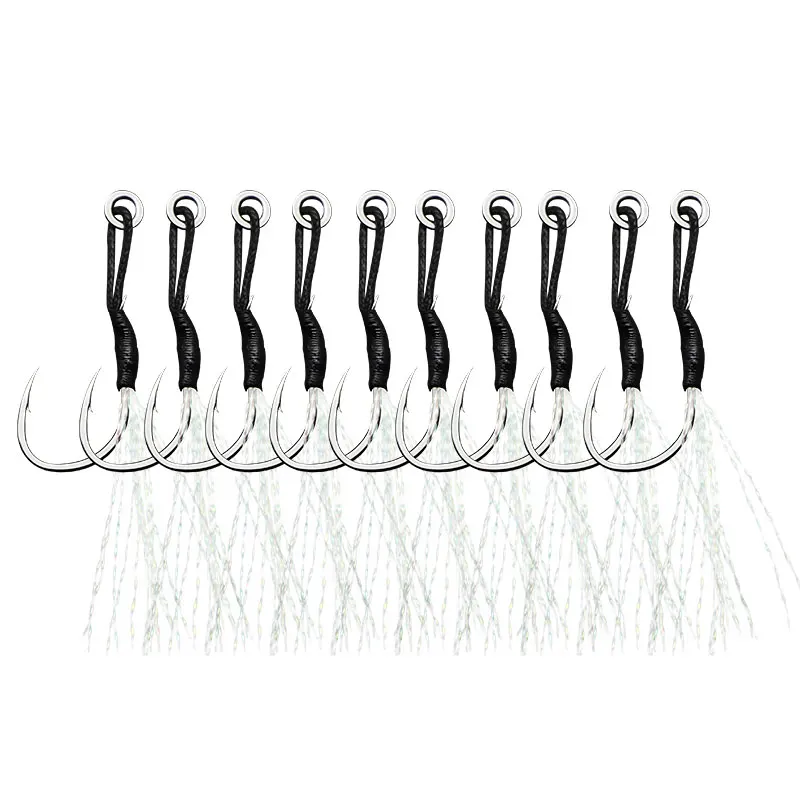 

10pcs Jigging Hooks Saltwater #12 #14 Assist Hook High Carbon Steel Fishing Hooks Light Hook Fish Jig Fishhook Fishing Tackle