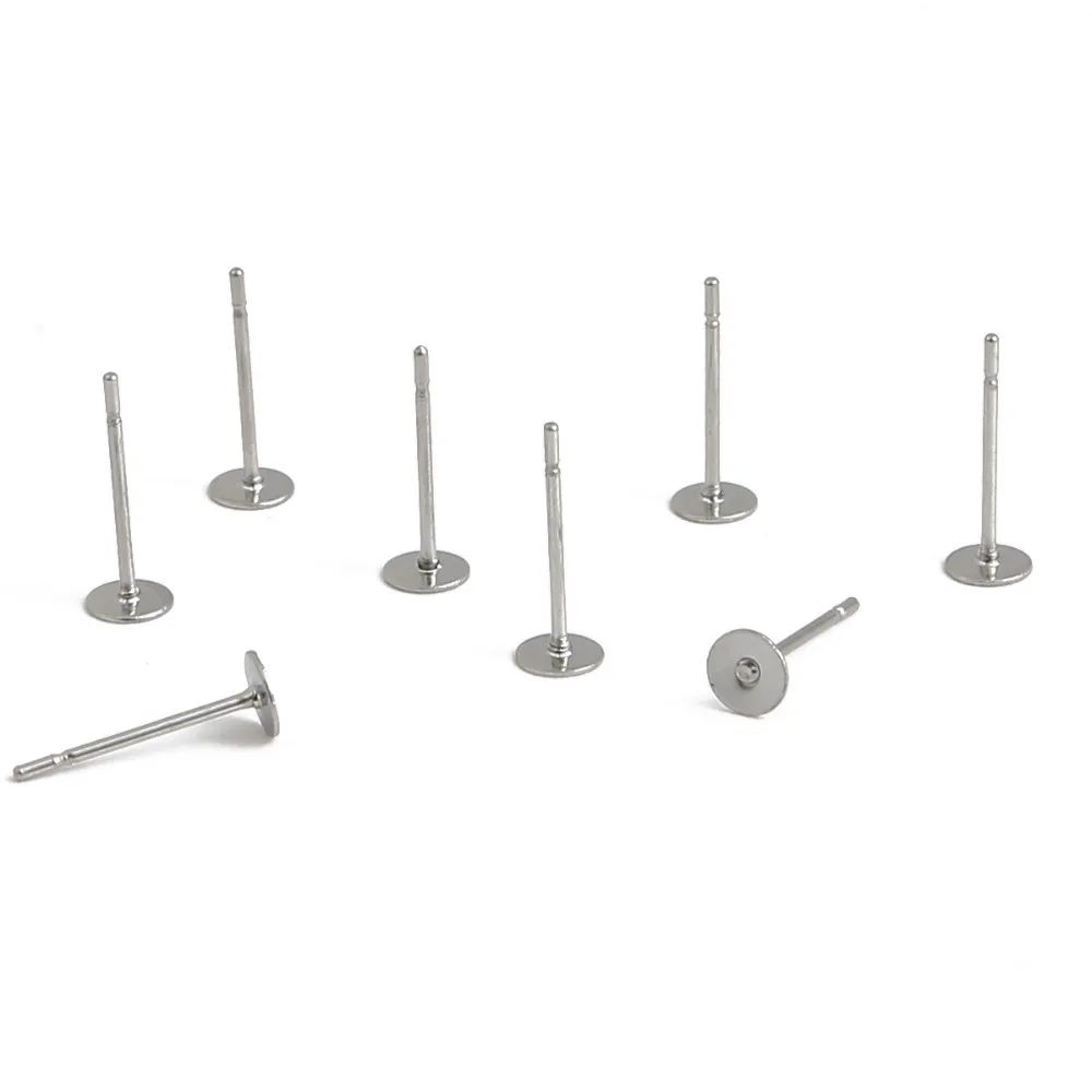 100/200 stücke Hohe Qualität Edelstahl Blank Ohrring Stud Basis Pins Ohrringe Ohrstöpsel Für DIY Schmuck Machen Zubehör supplie – Detail 10