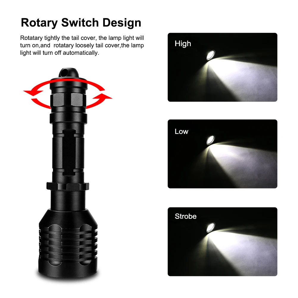 Тактический флэш-светильник XML-2 светодиодный фонарь с поворотным переключателем рабочий светильник 18650 велосипедный фонарь для ночной рыбалки с наручным тросом