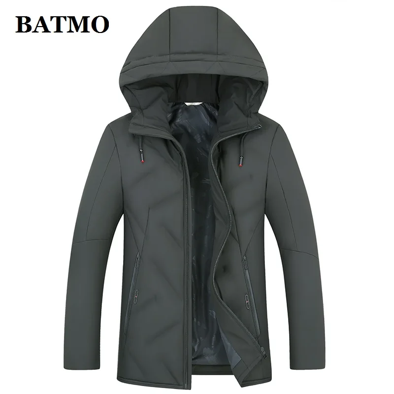 BATMO 80% Белые куртки с капюшоном на утином пуху для мужчин, мужские зимние куртки с капюшоном, пальто с капюшоном для мужчин, 88023