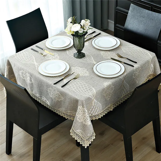 Style 2 Многофункциональные элегантные скатерти с вышивкой DustCloth квадратный чайный скатерти скатерть 3D геометрический обеденный стол чехлы - Цвет: Style 2