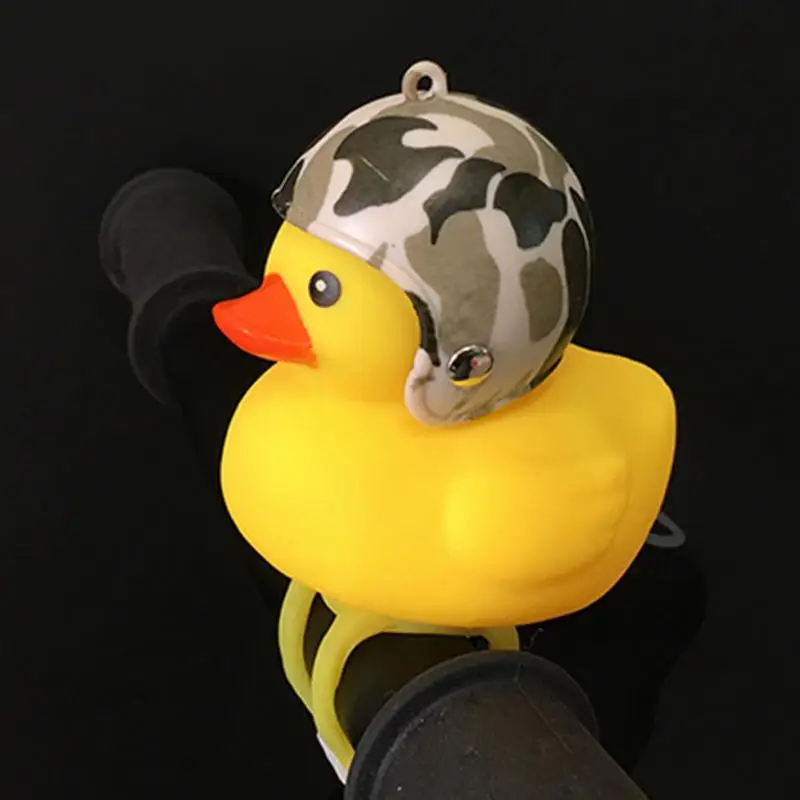 Flash Deal Cartoon Little Yellow Duck Bicycle Head Light Detachable With Bell Duck Road Bike Outdoor Bell Accessories 3