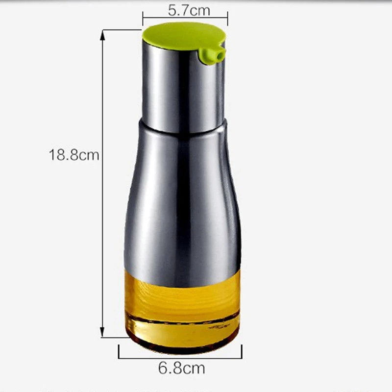 Kitchen Glass Oil Bottle Stainless Steel Leak-proof Soy Sauce Vinegar Cruet Storage Dispenser Useful Kitchen Tools