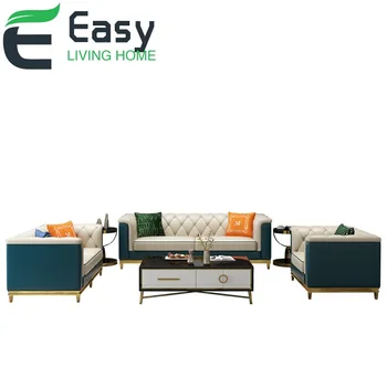

Easyliving 2019 NEW Genuine Leather sofa sectional home living room furniture light luxury style