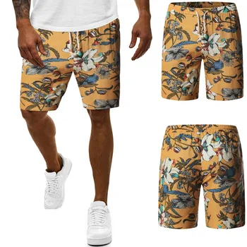 

Men's Ethnic Printed Linen Cotton Multi-pocket Overalls Shorts Fashion Pant Шорты Мужские Летние Bermudas Masculina