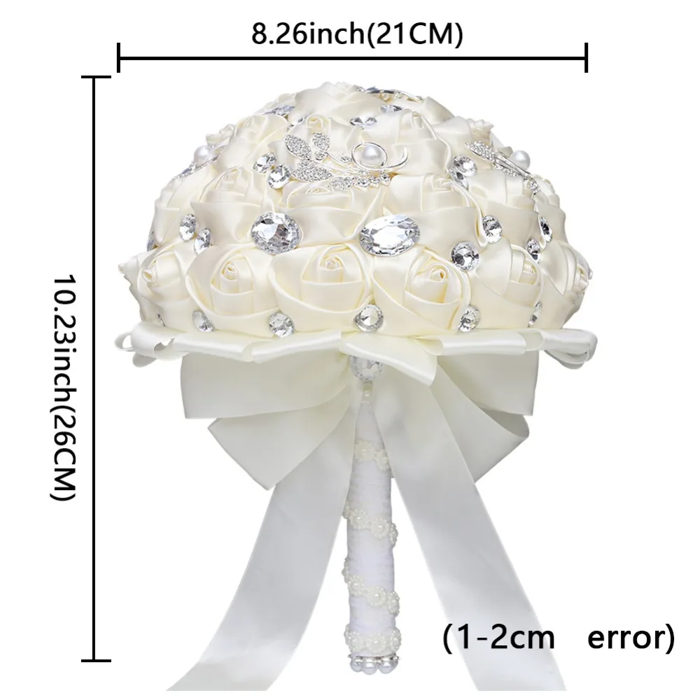 WIFELAI-A, различные стили, атласная роза, свадебный букет, ручная работа Брошь со стразами, подружка невесты, кристалл, свадебный букет, свадебный букет