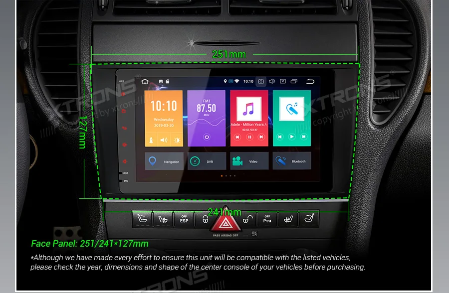 Clearance 8" Android 9.0 OS Car Navigation GPS Radio for Mercedes-Benz SLK-Class R171 2004-2011 (SLK200 SLK280 SLK300 SLK350 SLK55 AMG) 5