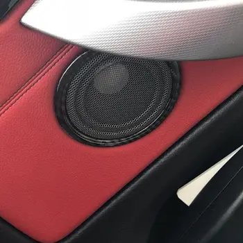 

4x Carbon Fiber Door Loudspeaker Ring Trim For BMW F30 320i 325i F34 3 Series
