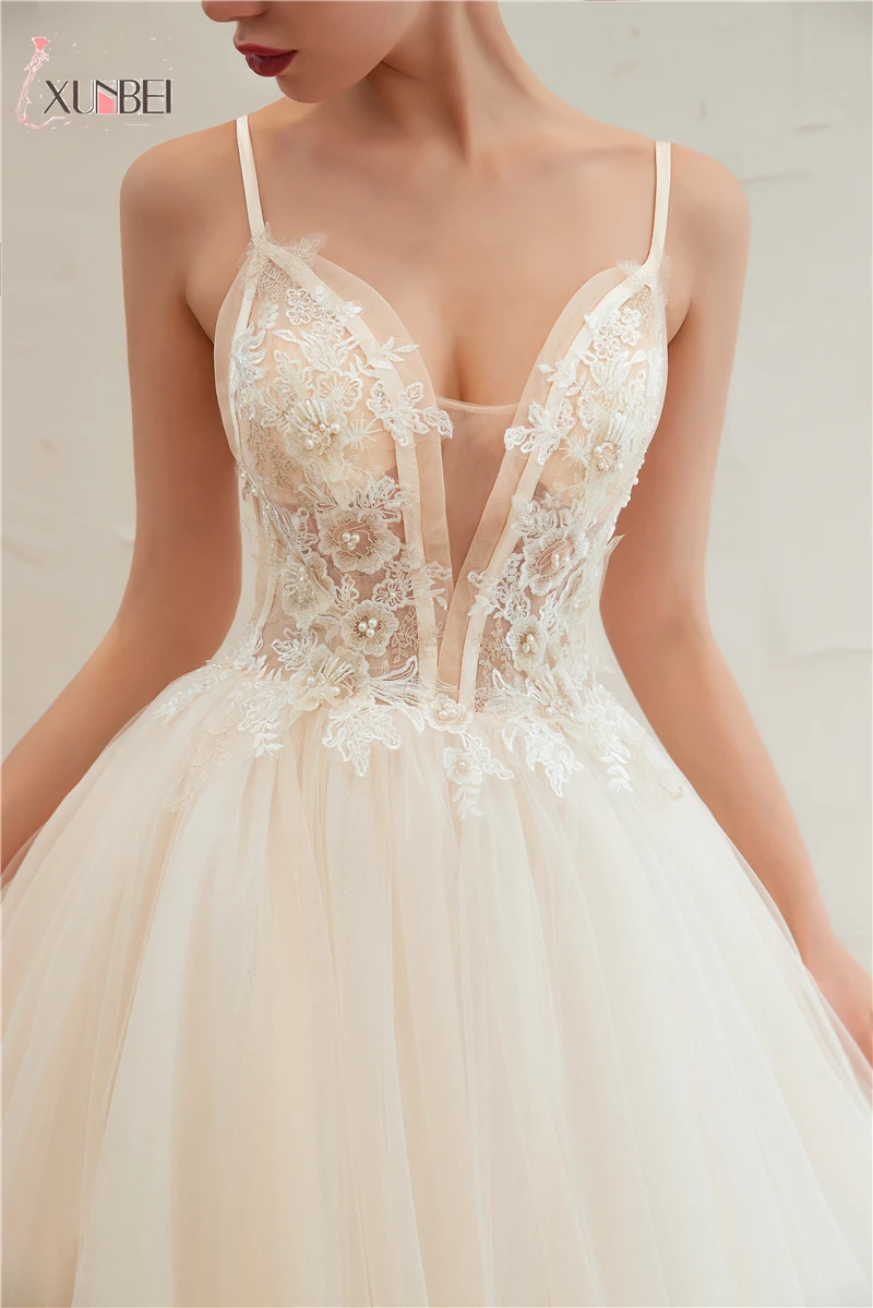 Новые Бохо свадебные платья свадебное платье Mariage аппликации жемчуг Vestidos De Noiva реальные фотографии Mariage CPS1313