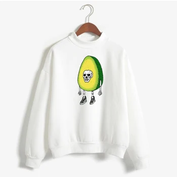 

Avocado Vegan Women Pullover Ulzzang 2020 Kawaii Cartoon Funny Sweatshirt Harajuku 90s Street Female Long Sleeve Printed Tops
