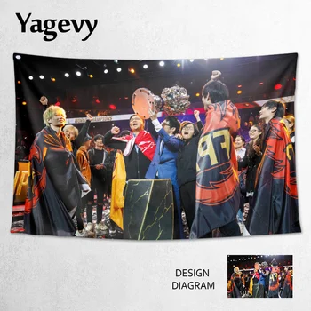 

Photography LoL FPX Team FunPlusPhoenix Flag Fans Party Decor Photocall Backdrop Printed Tapestry Dorm Room Hanging Cloth Decor