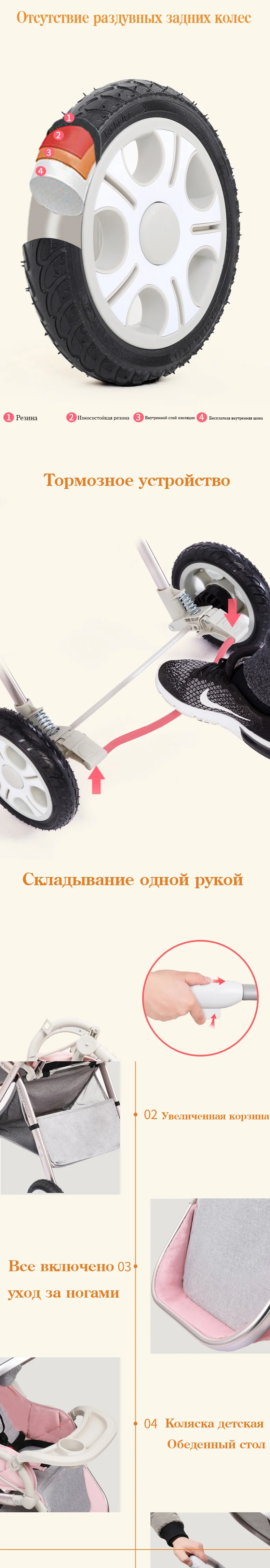 PRYDYC/детская коляска, двусторонняя, детская коляска, ультра-светильник, зонт, коляска, складная, переносная коляска-тележка, на самолете, светильник