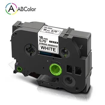 

18mm TZe S241 TZe-S241 TZ-S241 tzes241 Tape Strong Adhesive Tape Black on White Printer Ribbon For Brother P touch Label Maker