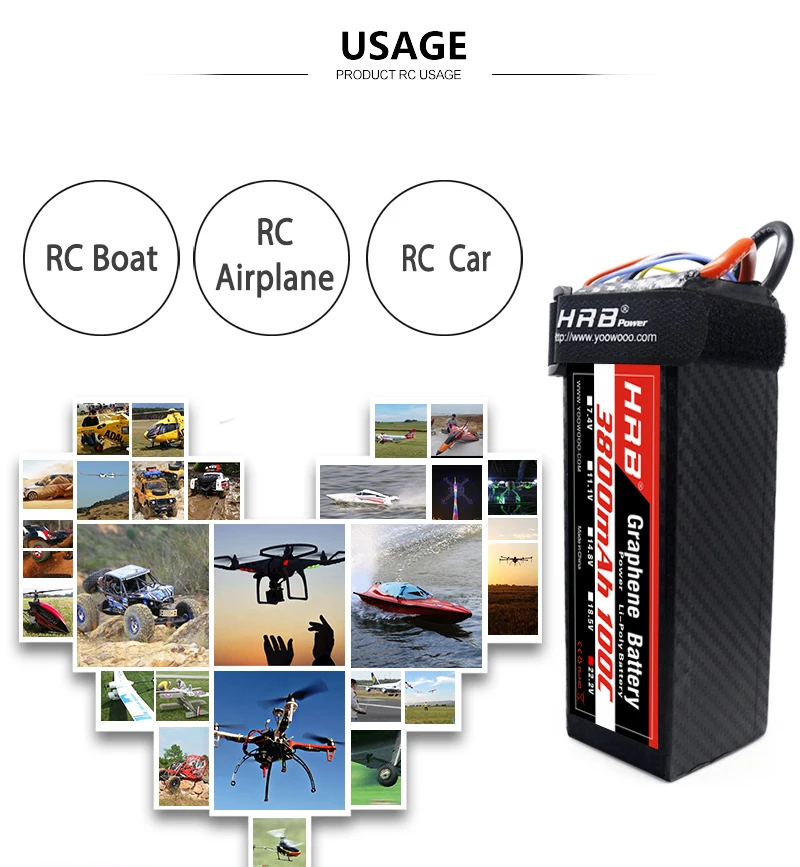HRB графеновая батарея 6S 22,2 V 3800mah 100C EC5 разъём для LiPo батарей батарея для Goblin 570 AlIGN trex 450L 550E вертолет RC автомобиль Лодка