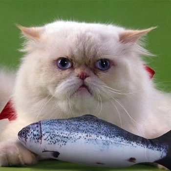

Fish Shape Cat Toy Simulation Set Interactive Pet Playing Soft Plush 3D USB Charge Funny Molar Pet Cat Interactive Toys