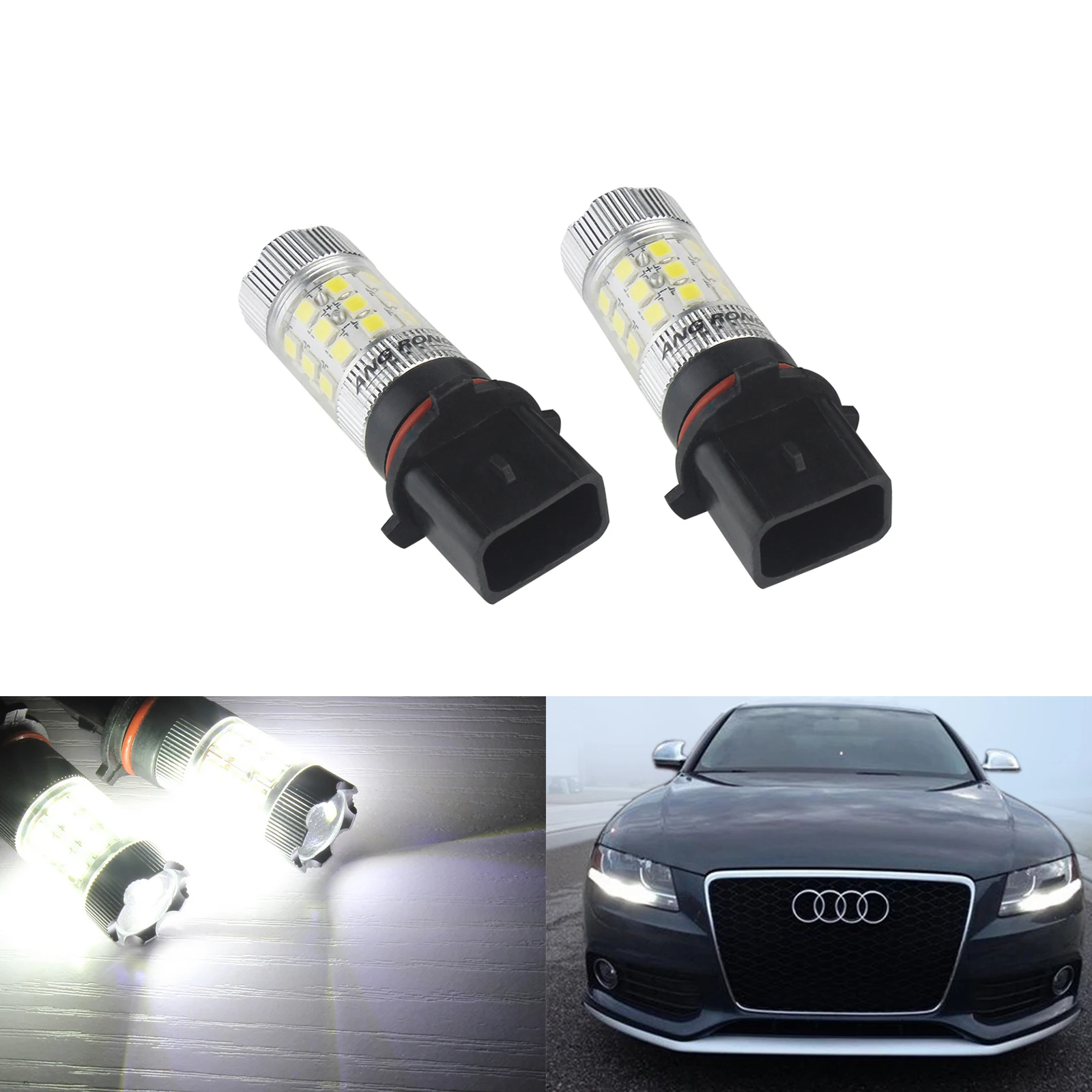 2x White P13W LED Bulbs 18-SMD For Chevy Camaro Fog Lamp Driving Light