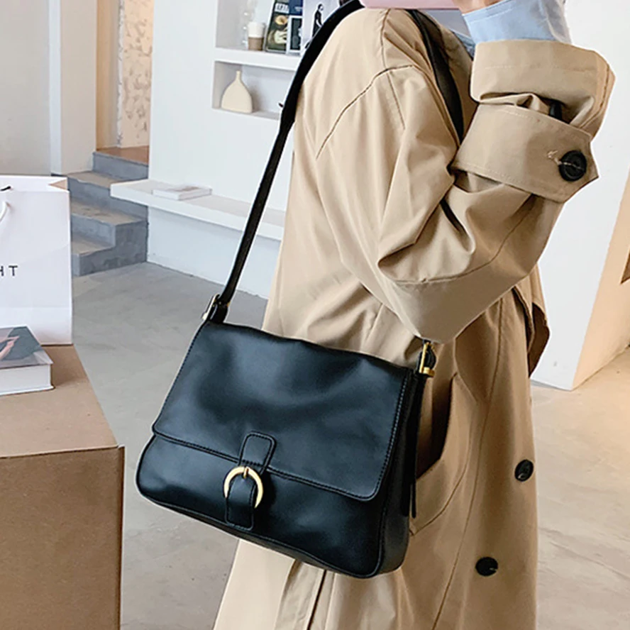 

Casual Flap Women's Bag Simplicity Women's Shoulder Bag High Quality Pu Female Crossbody Bags Hasp Fashion Bags For Women 2020
