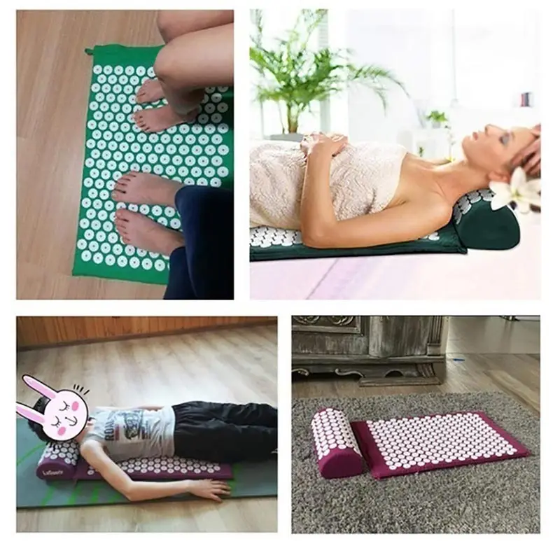 Kuznetsov's Yoga Mat Acupressure Applicator Back Pain Relief Needle Pad Eco Pranamat Pillow Set Gift Bag Kuznetsov's Massager