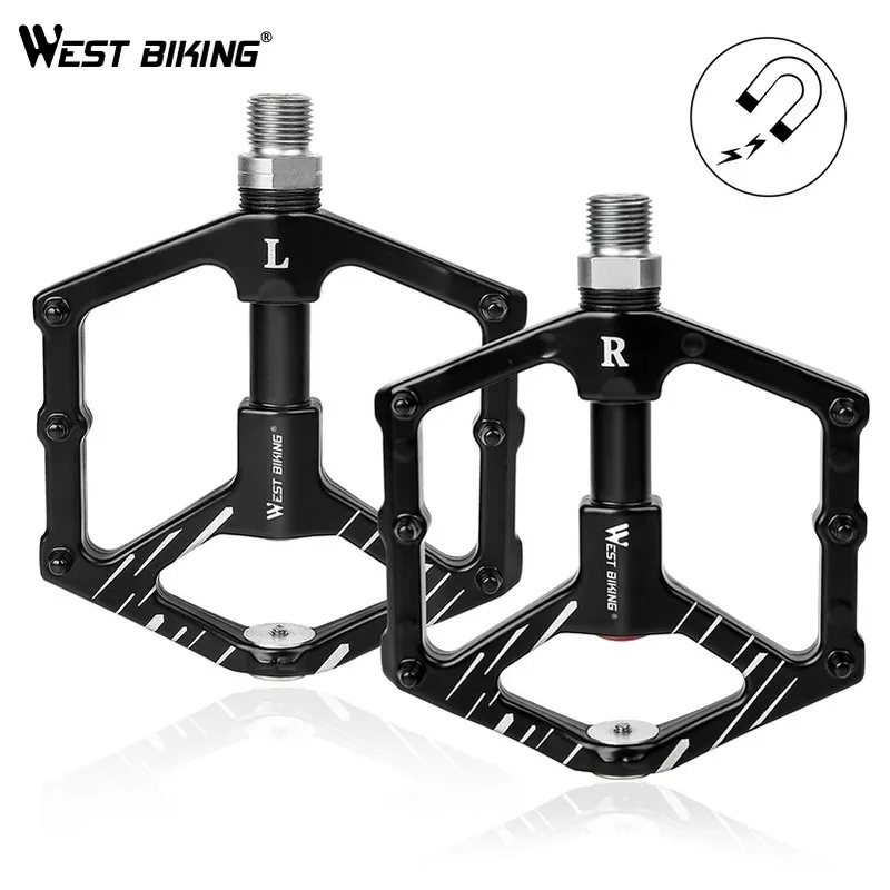 

WEST BIKING 9/16" Bike Pedals 3 Sealed Bearings Aluminium Alloy Flat Bicycle Pedals Ultralight Magnet Design MTB Cycling Pedals