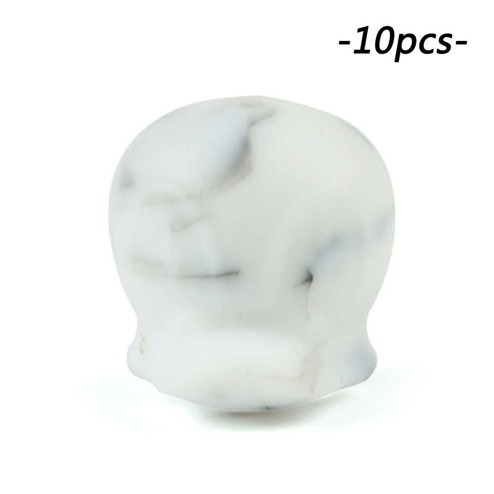 marble LOFCA 10 шт. Дональд бисер силиконовый без бисфенола А животное утка Прорезыватель бусины, прорезыватель аксессуары пищевой кольцо для соски изготовление - Цвет: marble