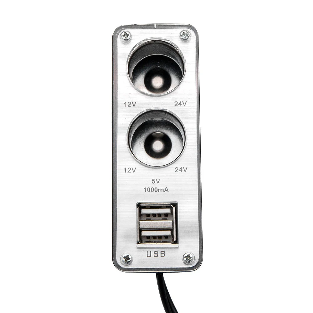 Разветвитель прикуривателя на 2 гнезда 2 USB