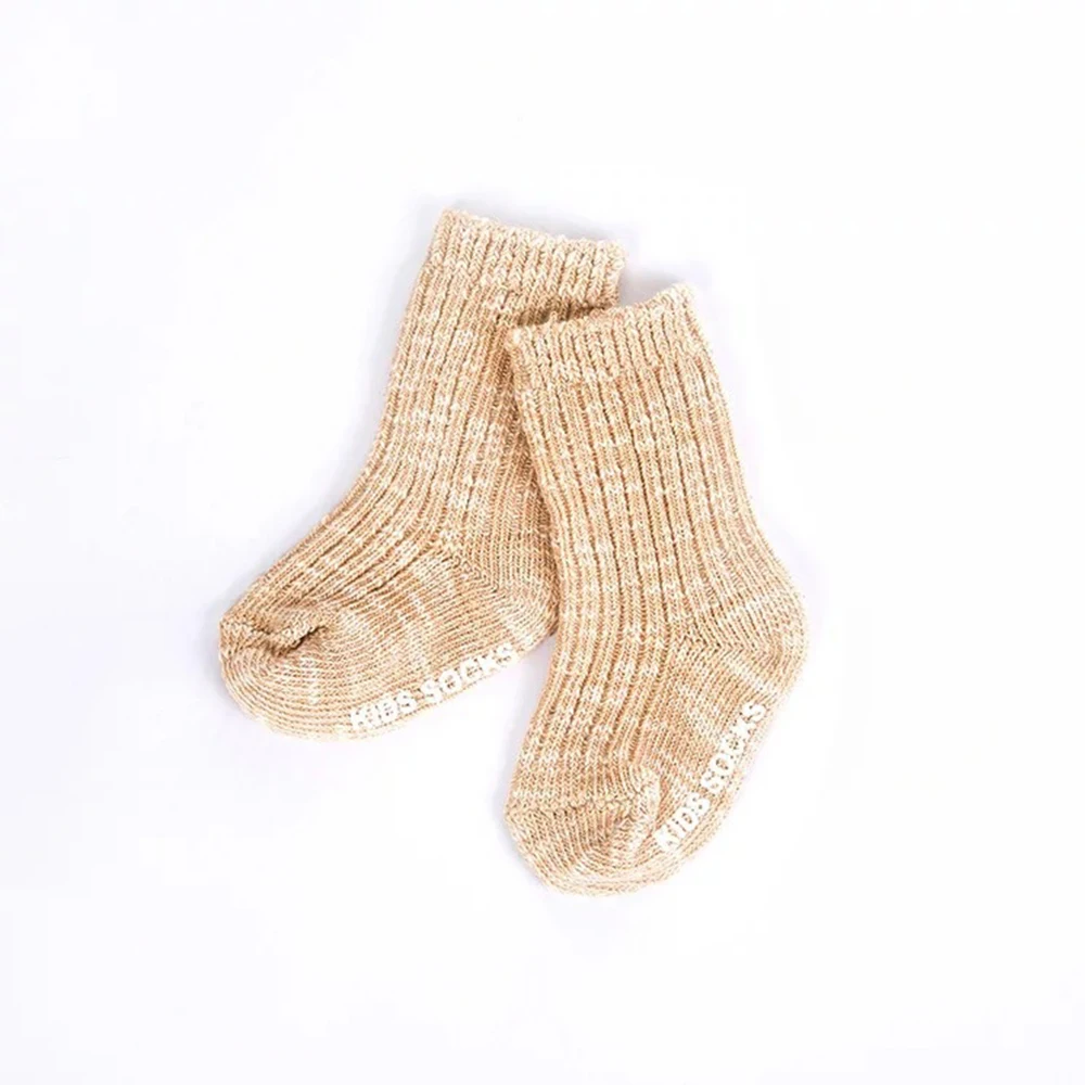 beige Носки для малышей Новые милые мягкие нескользящие носки для новорожденных девочек и мальчиков 0-24 месяцев - Цвет: beige
