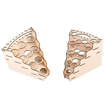 

45°Wooden Paint Bottle Storage Box Color Paint Ink Brush Holder Rack Modular Holder Storage Tool