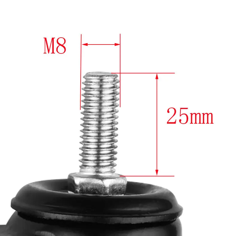 5 шт., новинка 1,5 дюймов, черный золотой винт с двойным подшипником, универсальное колесо M8x25, бесшумная мебельная ножка