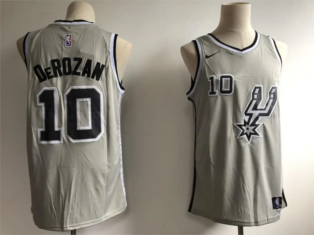 Высокое качество мужской Demar DeRozan Серый Джерси