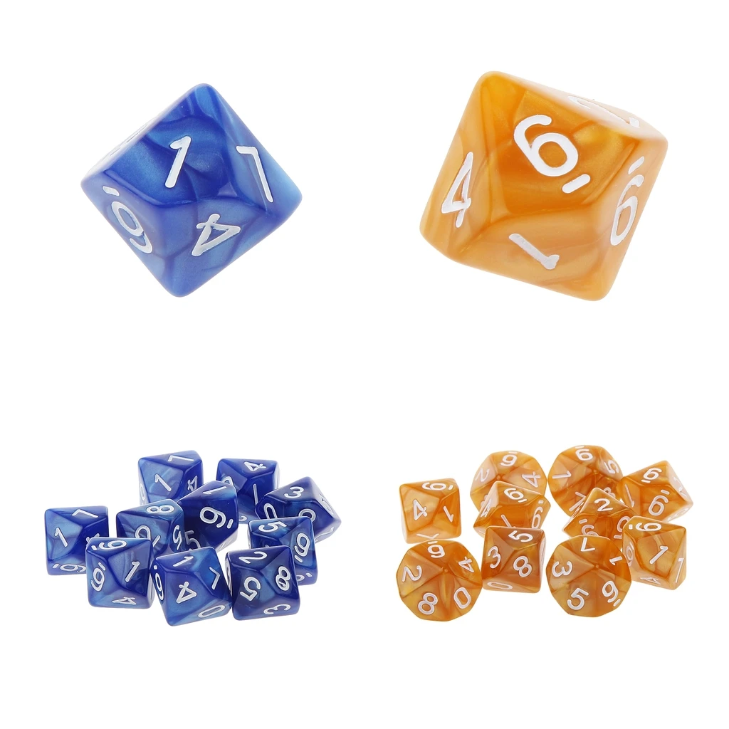 Package Of 20 Dice D10 Digital Dice Acrylic Dice For Board Games MTG TRPG