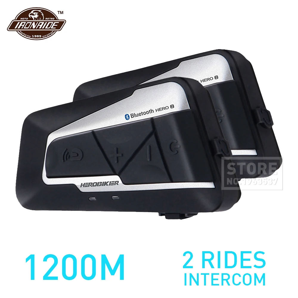 HEROBIKER 1200 м мотоциклетные Шлемы гарнитуры система внутренней связи по Bluetooth для