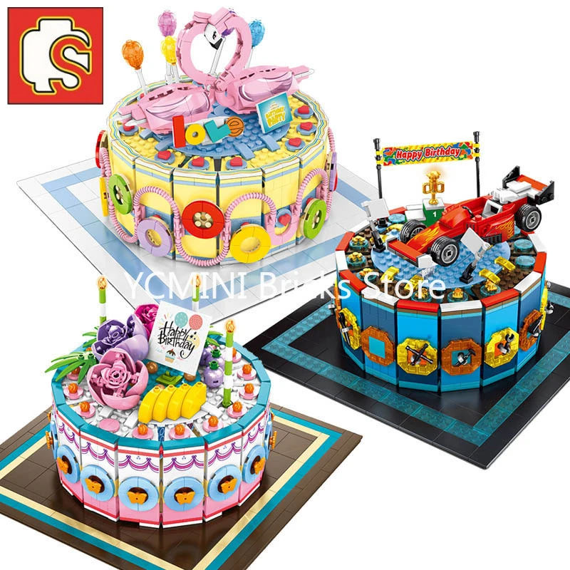 Sembo Blocs De Construction Pour Fete De Mariage Voiture De Course Gateau Aux Fruits Et Fleurs Boite Cadeau Jouet D Anniversaire Aliexpress Jeux Et Loisirs